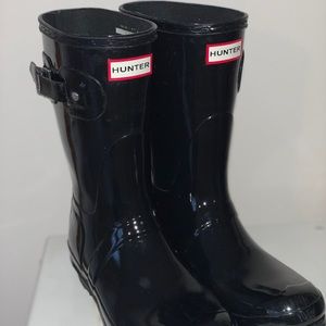 Womens original short gloss rain boots :black